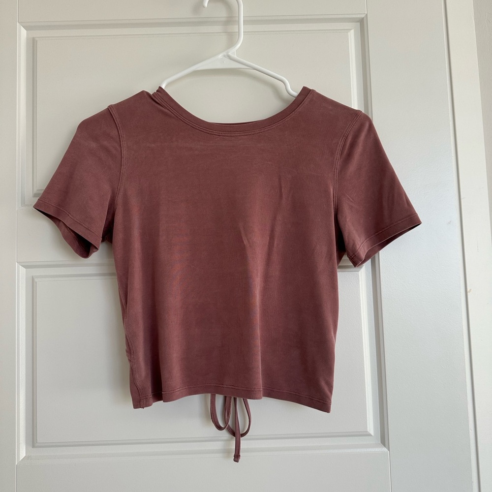Lululemon Open Tie-Back short sleeve- Spiced Chai